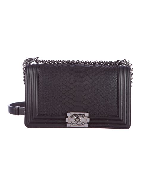 chanel python flap bag black|chanel python clutch bag.